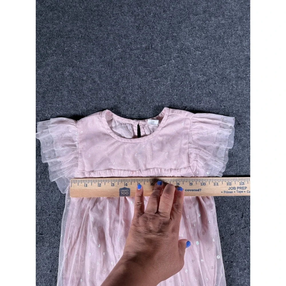 Baby Gap Girls Misty Rose Pink Tulle Ruffle Polka Dot Dress 5T Toddler 5 Years